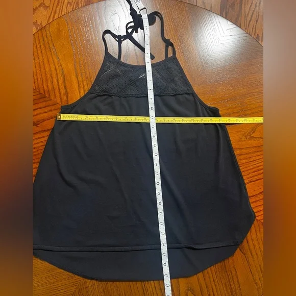 Roxy Black Halter Top with Lace Accents - Picture 4 of 7